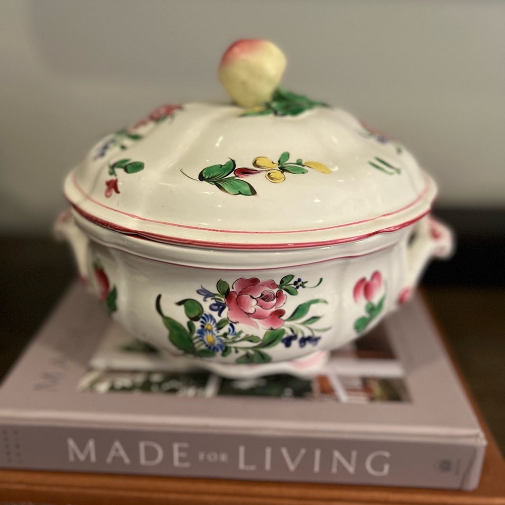 KG Lunéville Antique French Set Soup Tureen Vintage Earthenware Dish
